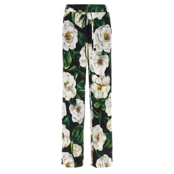 Dolce & Gabbana High-Waisted Floral-Print Stretch Silk...